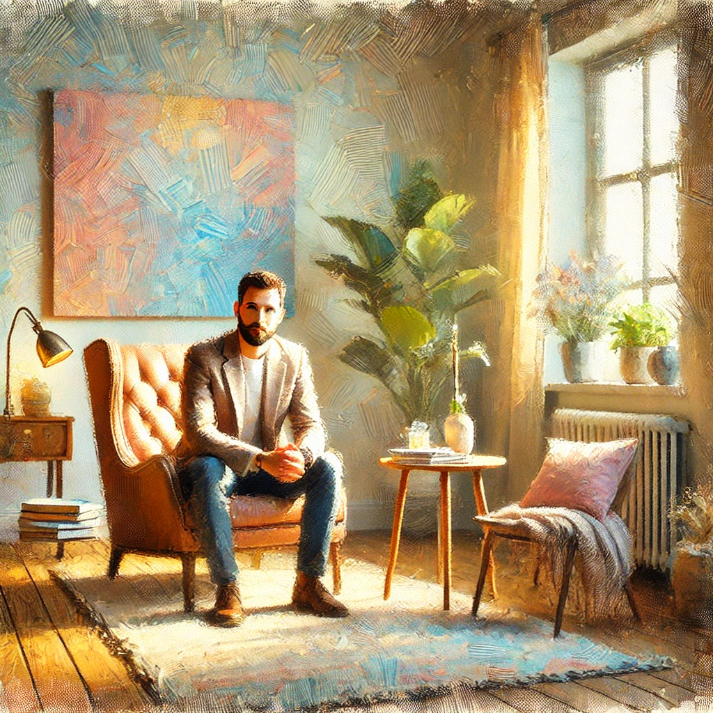 a friendly and inspiring impressionist style scene(1)